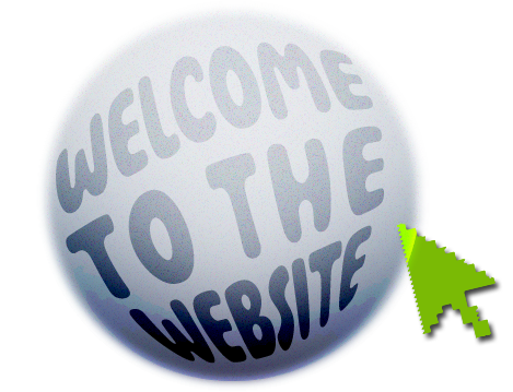 Cursor hovering over a silver planet with text: Welcome to the Website. Land here.